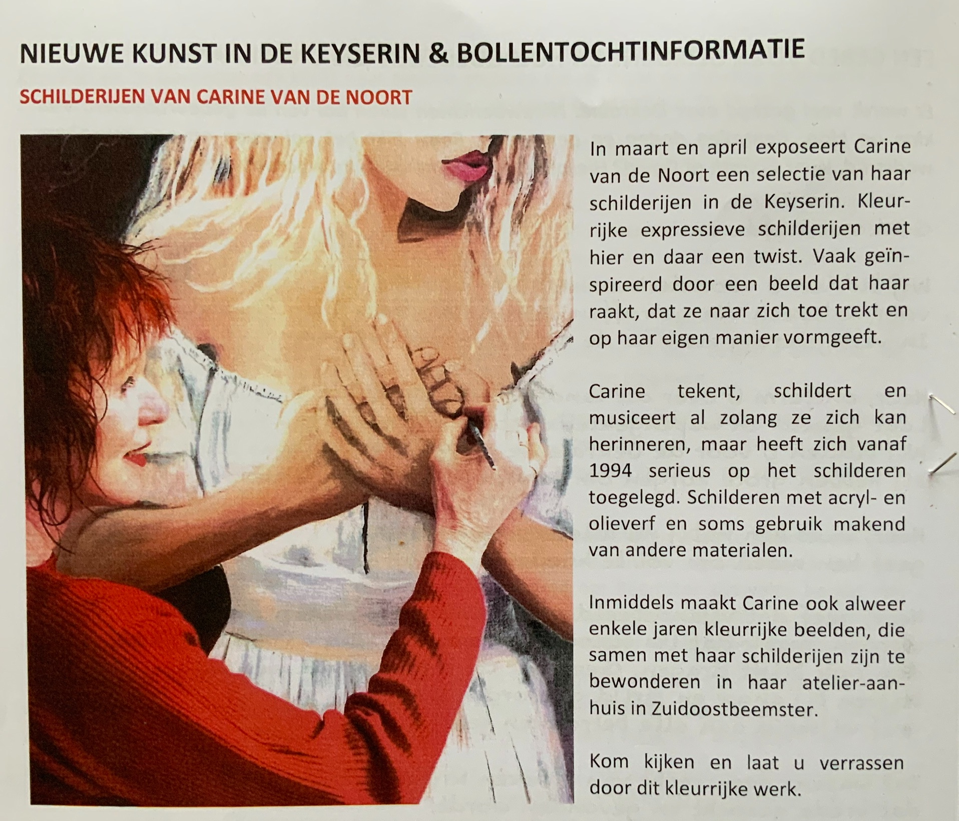 Aankondiging expositie Keyserin